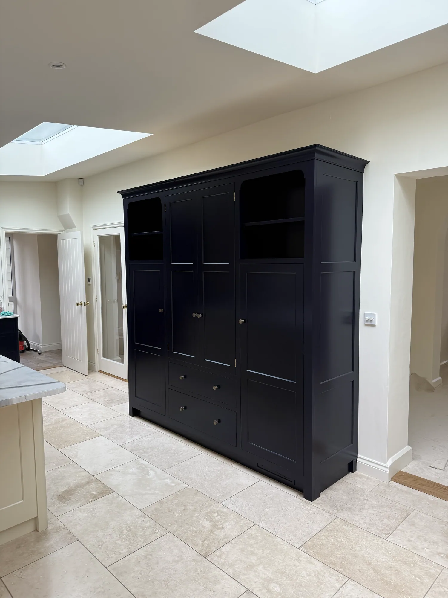 Freestanding kitchen dresser resprayed in navy